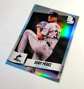 EURY PEREZ 2024 Topps Big League Uncommon RAINBOW FOIL #213 - Miami Marlins - Picture 1 of 2