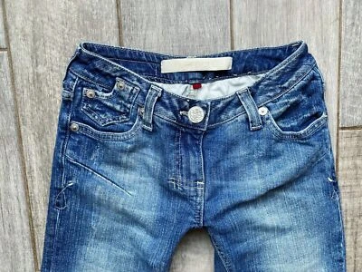 River Island  pedal pushers knee shorts size 6 8 stretch Y2K low rise skinny W26 - Image 1 of 4