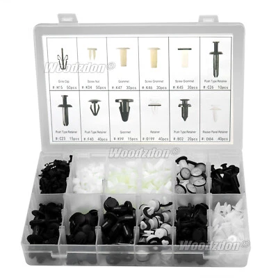 370 Clips Bumper Trim Panel Body Fastener Push Rivet Retainer Kit For Mitsubishi - Image 1 of 4