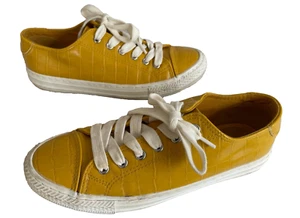 NEXT ~ Yellow Faux Croc Lace Ups Shoes Cushioned Sneakers ~ Size 4 37 - Picture 1 of 6