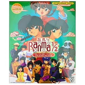 Anime DVD Ranma 1/2 Complete Series Vol 1-161 End + 12 OVA + Live Movie Eng Dub - Picture 1 of 5
