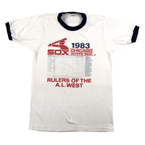 Vintage Chicago White Sox Shirt Herren Small 80s Ringer Old Logo Scorecard 1983 🔥 - Bild 1 von 10