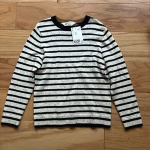 H&M Boys Sweater Pullover Blue White Striped Knit Crew Neck Size 6-8 Y Small - Picture 1 of 3