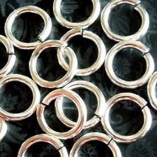 10mm Sterling Silver - 5 Pack LOCKING JUMP RINGS No Solder Needed - 14 Gauge