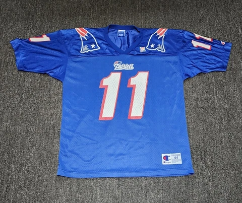 Champion New England Patriots Drew Bledsoe #11 Vintage NFL Football Jersey Sz 44 Cover