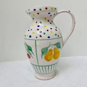 Vintage PitcherMesa International Pottery Fruit Elkins   Handcrafted 1989 Italy - Picture 1 of 11