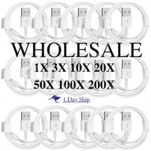 Wholesale Lot USB Charging Cable 1M 2M For iPhone 13 12 11 XR 8 7 5 Charger Cord - Picture 1 of 14