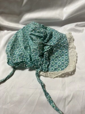 Sombrero pionero vintage para damas Sun Bonnet Prairie multicolor hecho a mano Foto 1 de 4