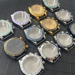 Massives Edelstahl Glas Uhrengehäuse Armband Zubehör für VK63 Quarzwerk - Bild 1 von 42