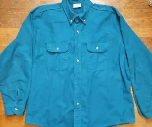 Five Brother Herren XXL 100% Baumwolle Chamois Button Down Grün Flanell 90er - Bild 1 von 6