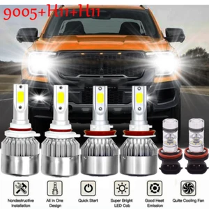 6x For Ford Ranger 2019 2020 2021 LED Headlight Hi/Low+Fog Light Combo bulbs - Picture 1 of 12