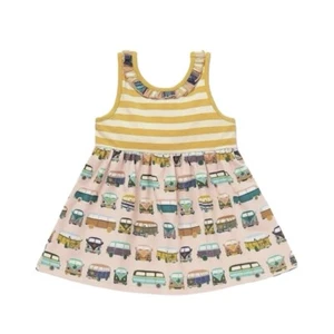 Matilda Jane Lets Go Together Take the Bus Yellow Stripe Sleeveless Tunic Dress - Picture 1 of 5