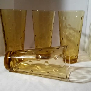 SET OF 4VINTAGE CAPRI DOT DRINKING GLASSES/TUMBLERS - 6" size! - Picture 1 of 4