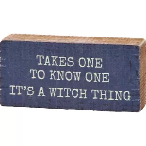 It's A Witch Thing 4" x 2" Halloween Holzblock Schild | Primitives by Kathy - Bild 1 von 3