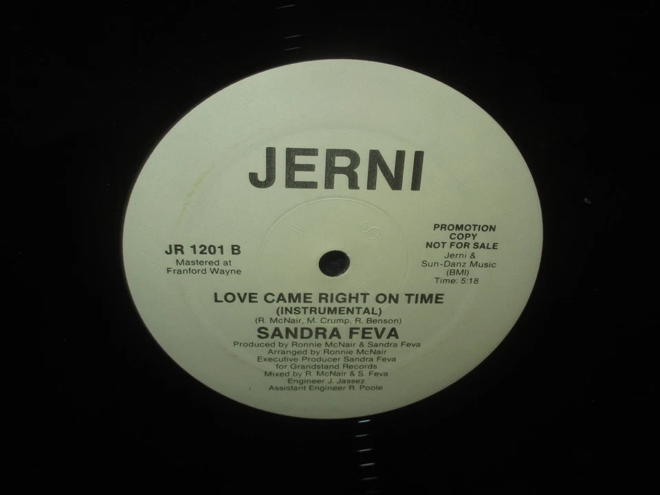 Sandra Feva "Love Came Right On Time" 12" Single PROMO - Image 1 of 1