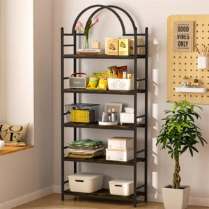 Large Floor Standing Bookcase Display Storage Shelving Unit Wooden Arch Rack - Picture 1 of 12