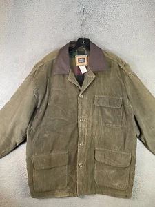 Vintage Barn Coat Mens Medium Green Corduroy Flannel Lining Corduroy Jacket VTG - Picture 1 of 10