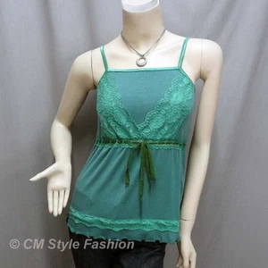 Sexy Lace Empire Line Fashion Tank Tee Top Green S - Picture 1 of 4