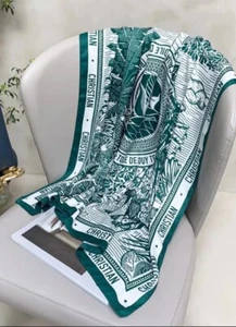 Beautiful Ladies Scarf, Green & Cream Pattern, Smart And Colourful, 70x70cm - Picture 1 of 6