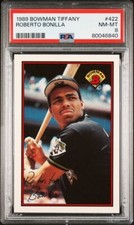 1989 BOWMAN TIFFANY #422 BOBBY BONILLA PITTSBURGH PIRATES PSA 8