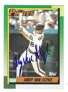 Autographed 1990 Topps #775 ANDY VAN SLYKE Pittsburgh Pirates card w/COA - Picture 1 of 1