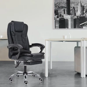 Office Computer Chair High Back PU Leather Ergonomic Executive Task Chairs Black - Picture 1 of 9