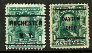Sc #300 ROCHESTER NY DAYTON OHIO Precancel 1901 Regular 1 Cent Franklin US 80F16 - Picture 1 of 3