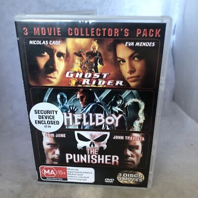 3x Ghost Rider - Hellboy - The Punisher DVD Nicolas Cage, Tom Jane Region 4 VGC - image 1 of 4