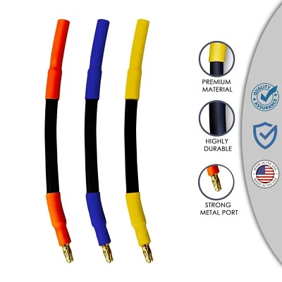 4MM Female to 3.5MM Male 3 Inch ESC Extension Adapters - Castle To Traxxas ESC - Image 1 of 4
