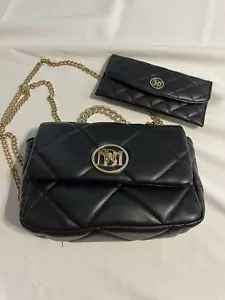 Badgley Mischka Chain Crossbody Bag with big Diamond Quilting Black With Wallet - Bild 1 von 7