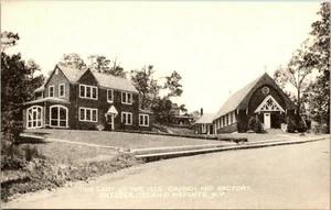 POSTAL DE LA IGLESIA SHELTER ISLAND LONG ISLAND NUEVA YORK DAMA DE LA ISLA - Imagen 1 de 2
