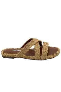 Charles David Raffia Strappy Slide Sandal Sands, Sz 7 - Picture 1 of 5