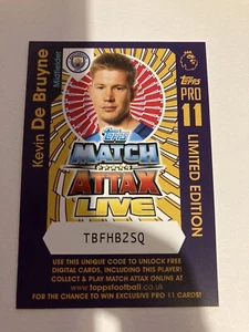 KEVIN DE BRUYNE MANCHESTER CITY PRO11 LIMITED EDITION CODE CARD 2016 - 17 - Picture 1 of 2
