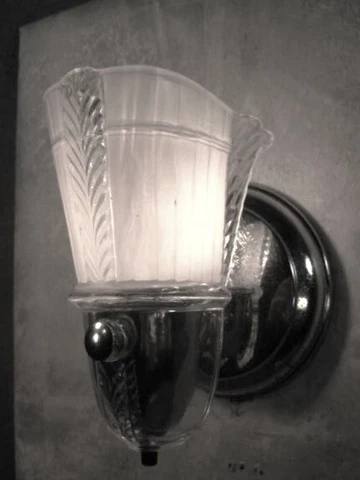 Art Deco Wall Light Antique Bath Hall Entry Slip Shade Rewired Restored Cover