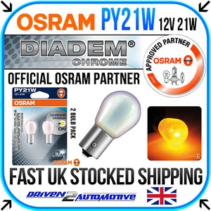 2x OSRAM DIADEM CHROM PY21W (581) BLINKERBIRNEN BMW 3 (F30) 320d 10.11- - Bild 1 von 1