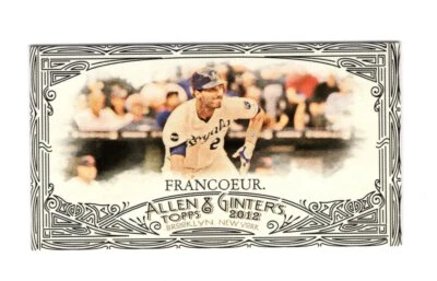2012 TOPPS ALLEN & GINTER'S JEFF FRANCOEUR MINI BLACK BORDER CARD #162  *NM-MT* - Image 1 of 2