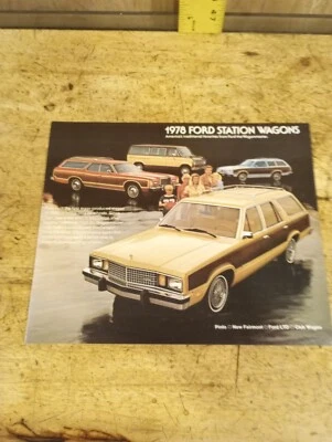 Ford Station Wagons Pinto 1978, LTD, Fairmont, Club Wagon folleto de ventas vintage Foto 1 de 4