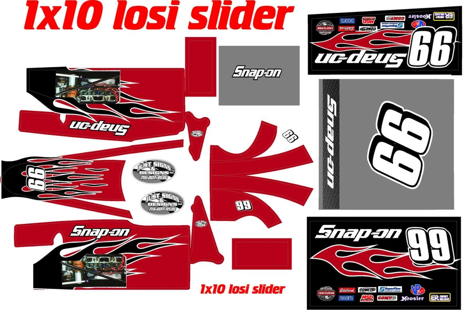 Kit de envoltura deslizante losi 1/10 calcomanía pegatina KIT DE ENVOLTURA PERSONALIZADO Foto 1 de 1