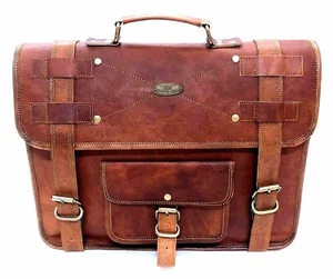 Gvb Genuino Piel Hombre Mochila Bolso Maletín Cuaderno Portátil Vintage - Imagen 1 de 6