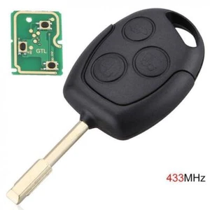 3 Button 433MHz Remote Entry Key FOB Fit for Ford/Mondeo/Fiesta/Focus/KA-Transit - Picture 1 of 9