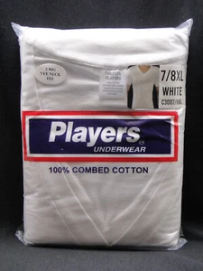 2 Big Men's White Cotton Players V-Neck Tee Shirts 7X/8X 72-74in - Picture 1 of 2