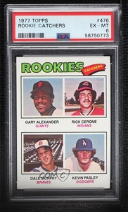 1977 Topps Catchers Gary Alexander Rick Cerone Dale Murphy #476 PSA 6 Rookie RC
