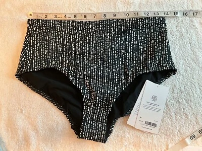 Bikini Athleta NUEVO CON ETIQUETAS M 8 10 Negro Perlas de Arroz Cintura Alta Parte Inferior Completa 657731 Foto 1 de 4