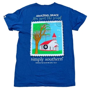 Simply Southern Shirt Damen Small blau T-Shirt Kirche Christ Gott Religion Glaube - Bild 1 von 9