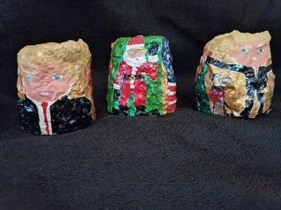 SET new Trump 2025 Christmas Tree Ornament BELL painting FLAG USA Brut GOLF CLUB - Image 1 of 4