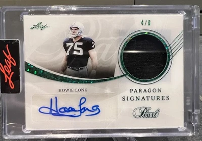 2022 Leaf Pearl Paragon Signatures Howie Long Game Used Patch Relic Autograph /8 - Image 1 of 2