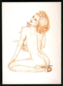 Tarjeta sexy pin-up mujer rosa caderas 1992 #68 (nm) - Imagen 1 de 2