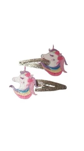 NUEVO 4,5 cm Par Unicornio Brillo Sleepies Clip de Pelo Slide Accesorio de Moda - Imagen 1 de 4