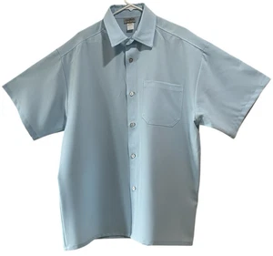 Camisa CALTOP Vintage Años 90 NOS Para Hombre XL Azul Manga Corta Abotonada Hecha en EE. UU. - Imagen 1 de 7