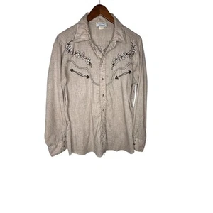Vintage 1960 H Bar C California Ranchwear western pearlsnap embroidered shirt XL - Picture 1 of 11